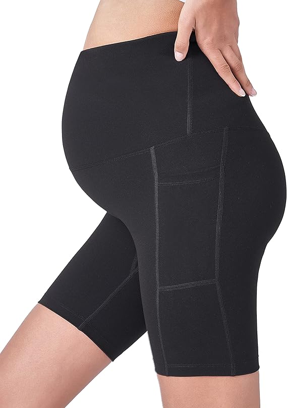 Maternity Shorts Maternity Over The Belly Pregnancy Biker Shorts  with Back Support